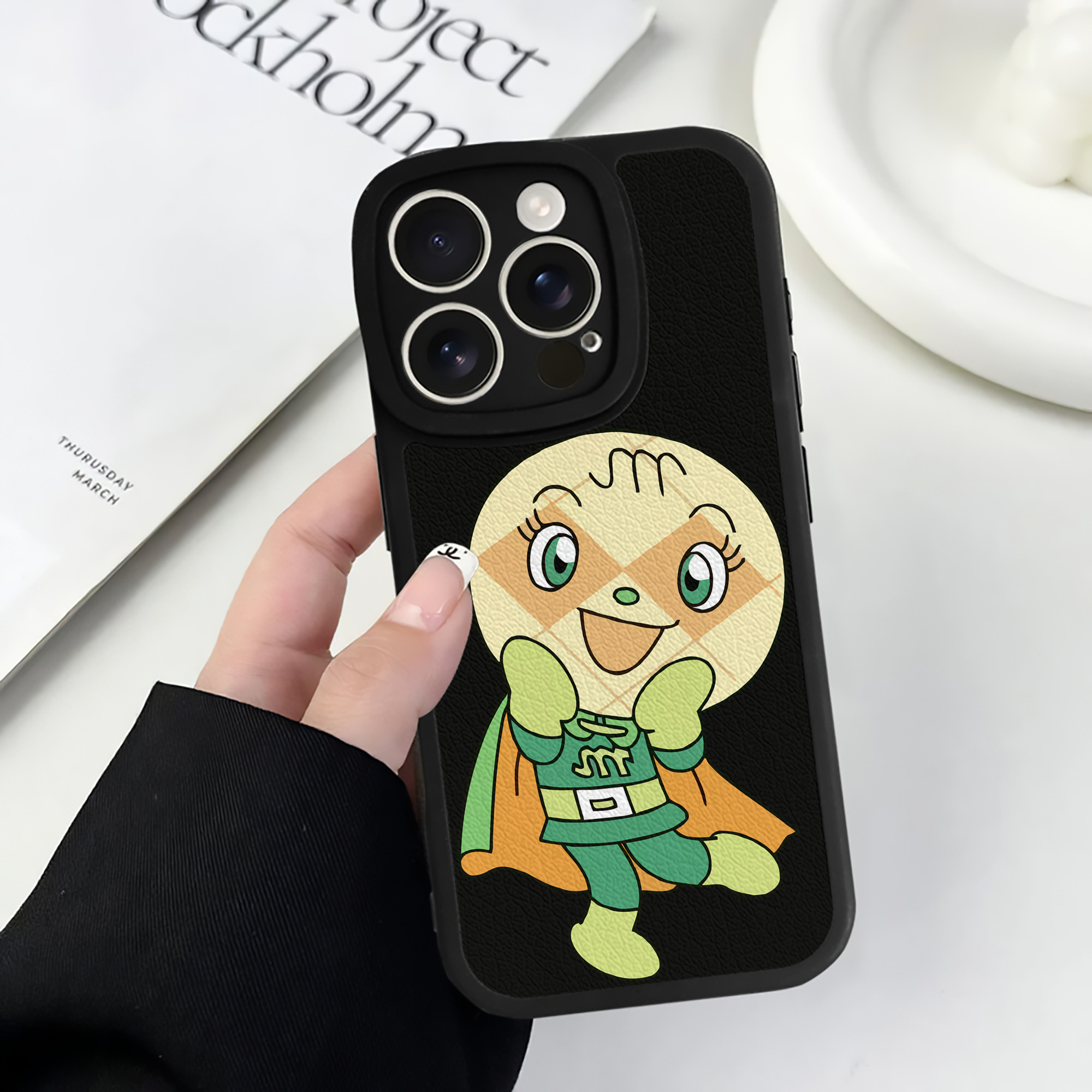 （画像用） アンパンマン Anpanman 【iPhone 16シリーズ対応】シリコンスマホケース（レザー調） 材質：シリコン